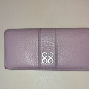 Coach Op Art Lavender Pebble Leather Long Wallet